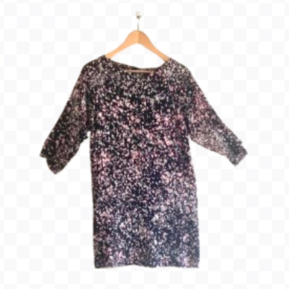 Black, white, and pink flowy mini dress from Osei-Duro - Picture 1 of 1
